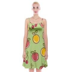 Seamless Healthy Fruit Spaghetti Strap Velvet Dress by HermanTelo