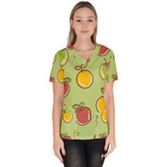 Seamless Healthy Fruit Women s V-neck Scrub Top by HermanTelo