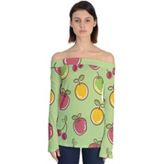 Seamless Healthy Fruit Off Shoulder Long Sleeve Top by HermanTelo