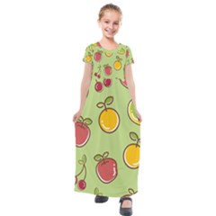 Seamless Healthy Fruit Kids  Short Sleeve Maxi Dress