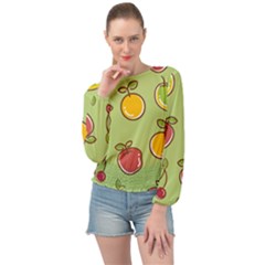 Seamless Healthy Fruit Banded Bottom Chiffon Top by HermanTelo