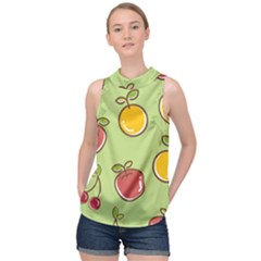 Seamless Healthy Fruit High Neck Satin Top by HermanTelo