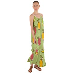 Seamless Healthy Fruit Cami Maxi Ruffle Chiffon Dress