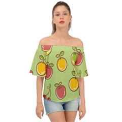 Seamless Healthy Fruit Off Shoulder Short Sleeve Top by HermanTelo