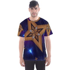 Star Background Men s Sports Mesh Tee