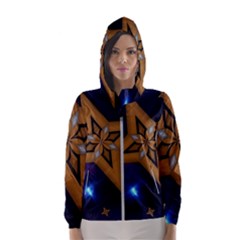 Star Background Women s Hooded Windbreaker by HermanTelo