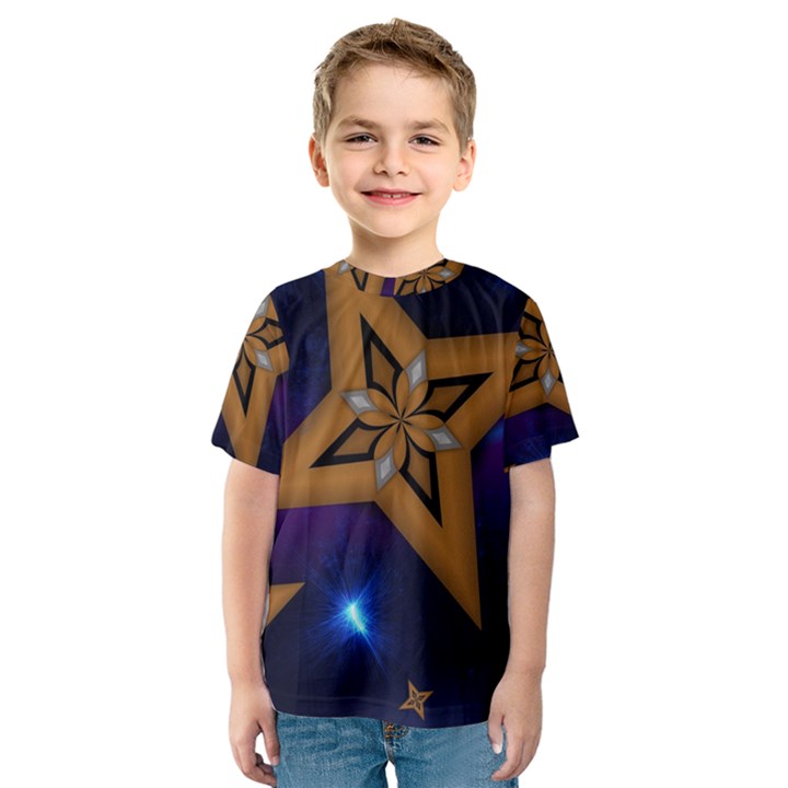 Star Background Kids  Sport Mesh Tee