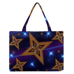 Star Background Zipper Medium Tote Bag