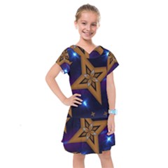 Star Background Kids  Drop Waist Dress