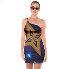 Star Background One Soulder Bodycon Dress