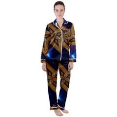 Star Background Satin Long Sleeve Pyjamas Set by HermanTelo