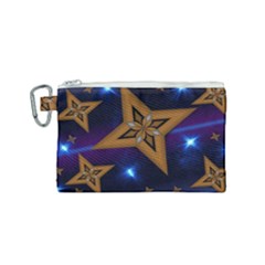 Star Background Canvas Cosmetic Bag (small)