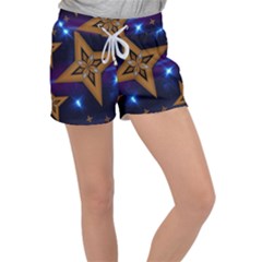 Star Background Women s Velour Lounge Shorts