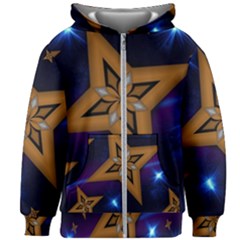 Star Background Kids  Zipper Hoodie Without Drawstring