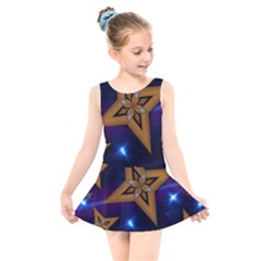 Star Background Kids  Skater Dress Swimsuit