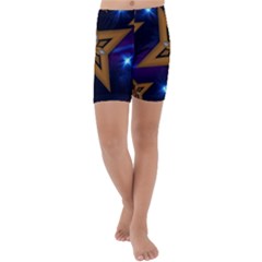 Star Background Kids  Lightweight Velour Capri Yoga Leggings by HermanTelo