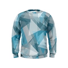 Triangle Blue Pattern Kids  Sweatshirt