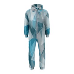 Triangle Blue Pattern Hooded Jumpsuit (kids) by HermanTelo