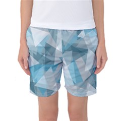 Triangle Blue Pattern Women s Basketball Shorts by HermanTelo