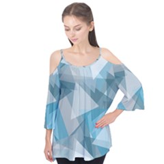 Triangle Blue Pattern Flutter Tees