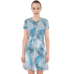 Triangle Blue Pattern Adorable In Chiffon Dress