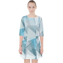 Triangle Blue Pattern Pocket Dress