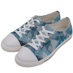 Triangle Blue Pattern Women s Low Top Canvas Sneakers by HermanTelo