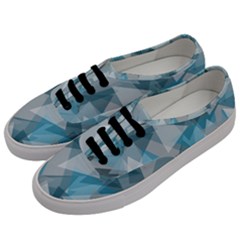 Triangle Blue Pattern Men s Classic Low Top Sneakers by HermanTelo