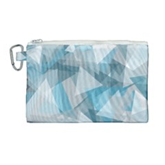 Triangle Blue Pattern Canvas Cosmetic Bag (large)