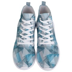 Triangle Blue Pattern Men s Lightweight High Top Sneakers