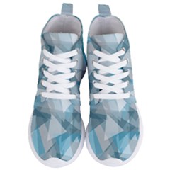 Triangle Blue Pattern Women s Lightweight High Top Sneakers