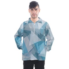 Triangle Blue Pattern Men s Half Zip Pullover by HermanTelo