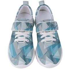 Triangle Blue Pattern Women s Velcro Strap Shoes by HermanTelo