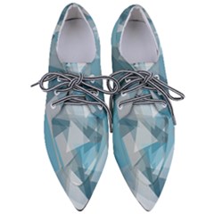 Triangle Blue Pattern Women s Pointed Oxford Shoes by HermanTelo