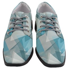 Triangle Blue Pattern Women Heeled Oxford Shoes by HermanTelo