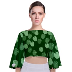 Paprika Tie Back Butterfly Sleeve Chiffon Top