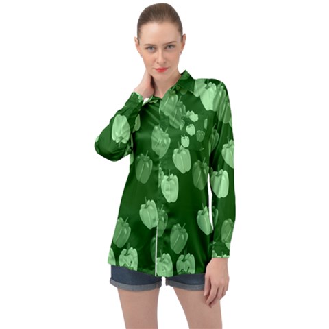 Paprika Long Sleeve Satin Shirt by Mariart