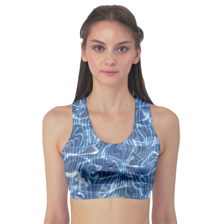 Abstract Blue Diving Fresh Sports Bra