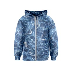 Abstract Blue Diving Fresh Kids  Zipper Hoodie by HermanTelo