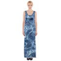 Abstract Blue Diving Fresh Thigh Split Maxi Dress View1