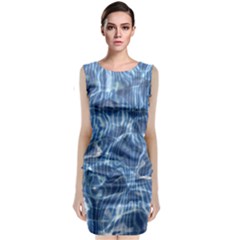 Abstract Blue Diving Fresh Classic Sleeveless Midi Dress