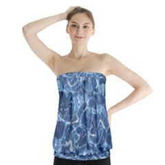 Abstract Blue Diving Fresh Strapless Top by HermanTelo