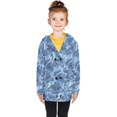 Abstract Blue Diving Fresh Kids  Double Breasted Button Coat