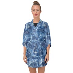 Abstract Blue Diving Fresh Half Sleeve Chiffon Kimono by HermanTelo