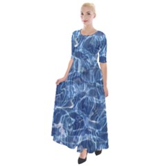 Abstract Blue Diving Fresh Half Sleeves Maxi Dress by HermanTelo