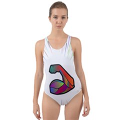 Strength Strong Arm Muscles Cut-out Back One Piece Swimsuit