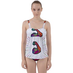 Strength Strong Arm Muscles Twist Front Tankini Set by HermanTelo