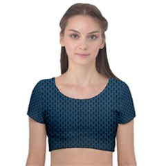 Background Holes Texture Velvet Short Sleeve Crop Top  by HermanTelo