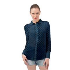 Background Holes Texture Long Sleeve Chiffon Shirt