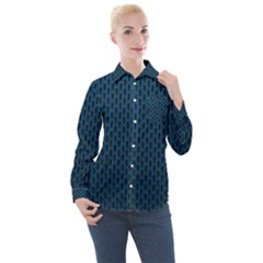 Background Holes Texture Women s Long Sleeve Pocket Shirt